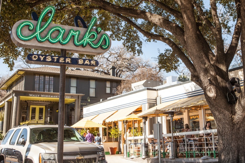 Clark's Oyster Bar — upscale seafood restaurant steps from 1505 W. 12th Street in Austin